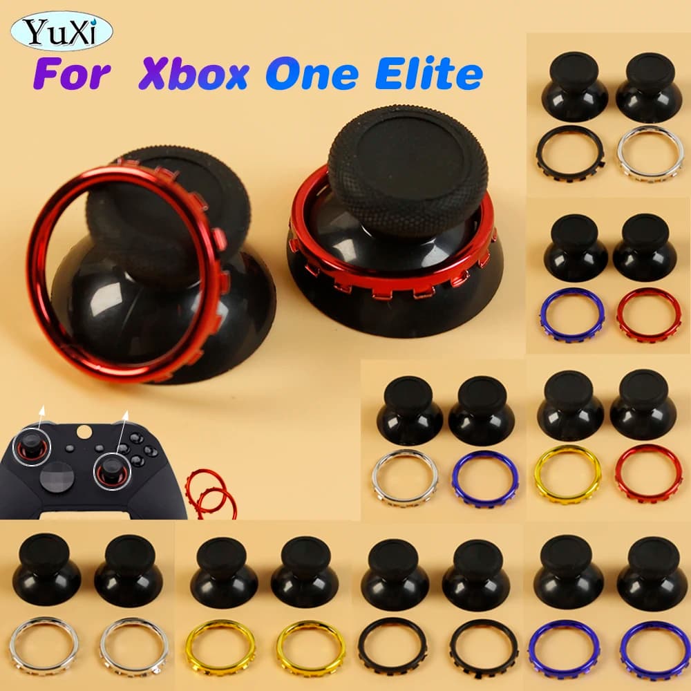 2Pcs Chrome Thumbstick Accent Rings per Xbox One Elite Gamepad Controller analogico Joystick Button Key accessori di ricambio