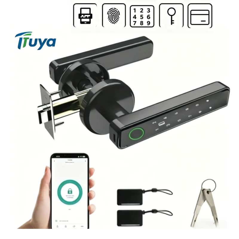 Serratura intelligente con impronta digitale per porta, serratura con identificazione biometrica, serratura Bluetooth Wi-Fi