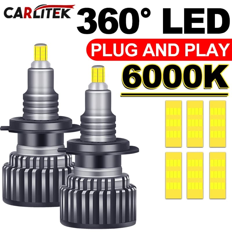 360 H7 Led CANBUS Lampadina per fari auto H1 H8 H11 9005 Hb3 9006 Hb4 9012 Hir2 H27 880 881 Lampada fendinebbia 6000K Bianco Super Mini 12V