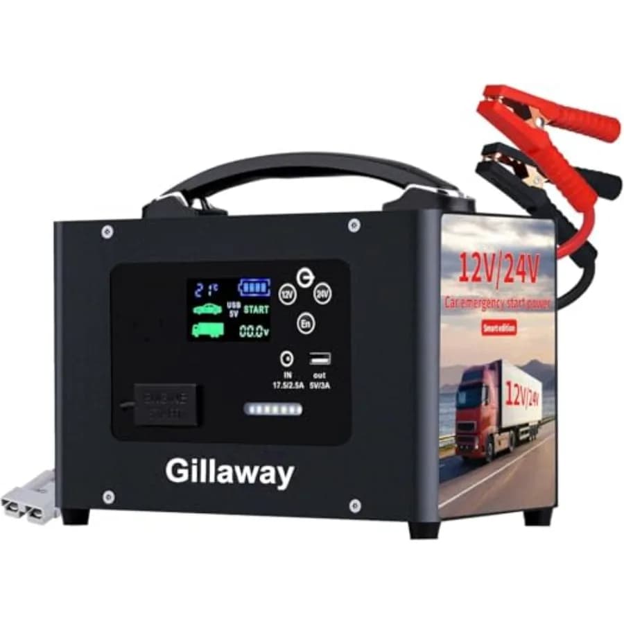Avviatore di Emergenza 10000A 24V 155WH, Batteria Portatile per Auto e Camion, Compatibile con Motori a Benzina e Diesel