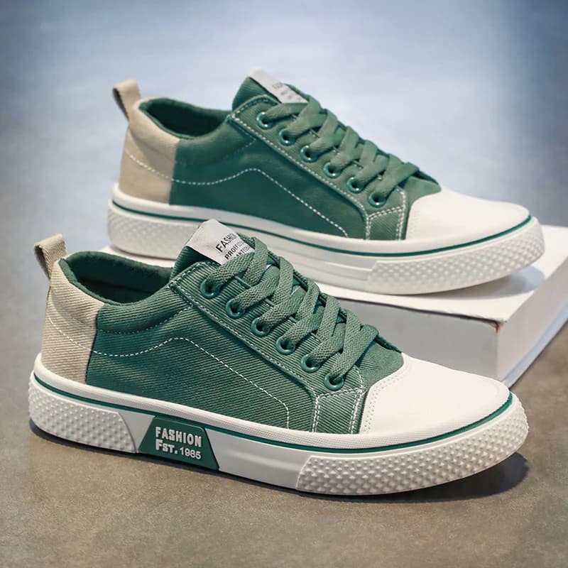 Men's Canvas Sneakers Breathable Low-Top Casual Shoes Lightweight Versatile Summer Sports Shoes Korean Style round Toe Rubber...