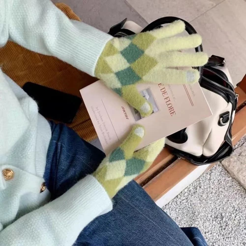 Nuovo guanto caldo lavorato a maglia touch screen guanto da donna a prova di freddo guanti completi antivento femminili
