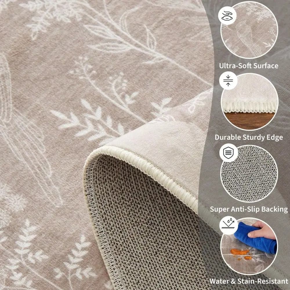 Tappeto Moderno per Soggiorno Lavabile, Decorazione per la Casa, Facile da Pulire, Stampato, Antiscivolo, a Pelo Corto, Non Perde Pelo, Sottile