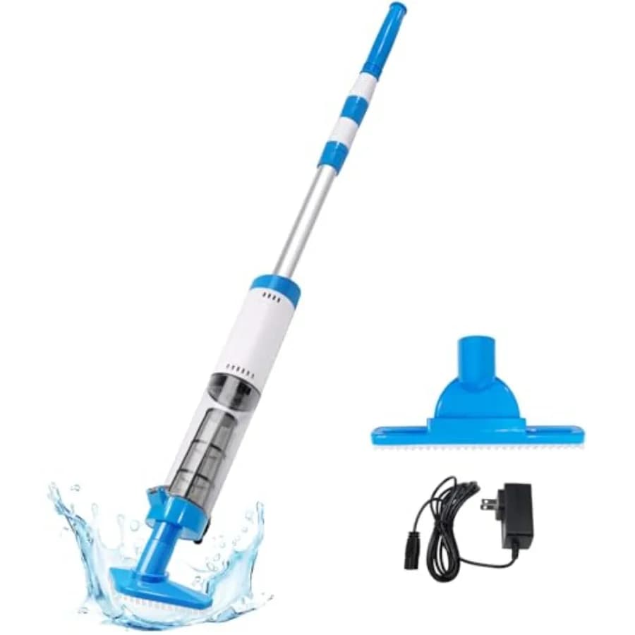 Aspirapolvere per Piscina Ricaricabile Senza Fili, Pulitore Elettrico Multifunzione Ideale per la Pulizia di Detriti e Sabbia