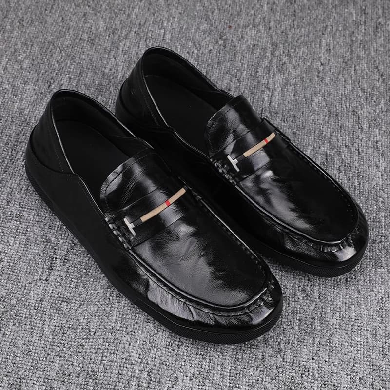 Men's Casual Leather Shoes Calzado Hombre Shoes Men Leather Original Designer Loafers Men Business Shoes Black Flats