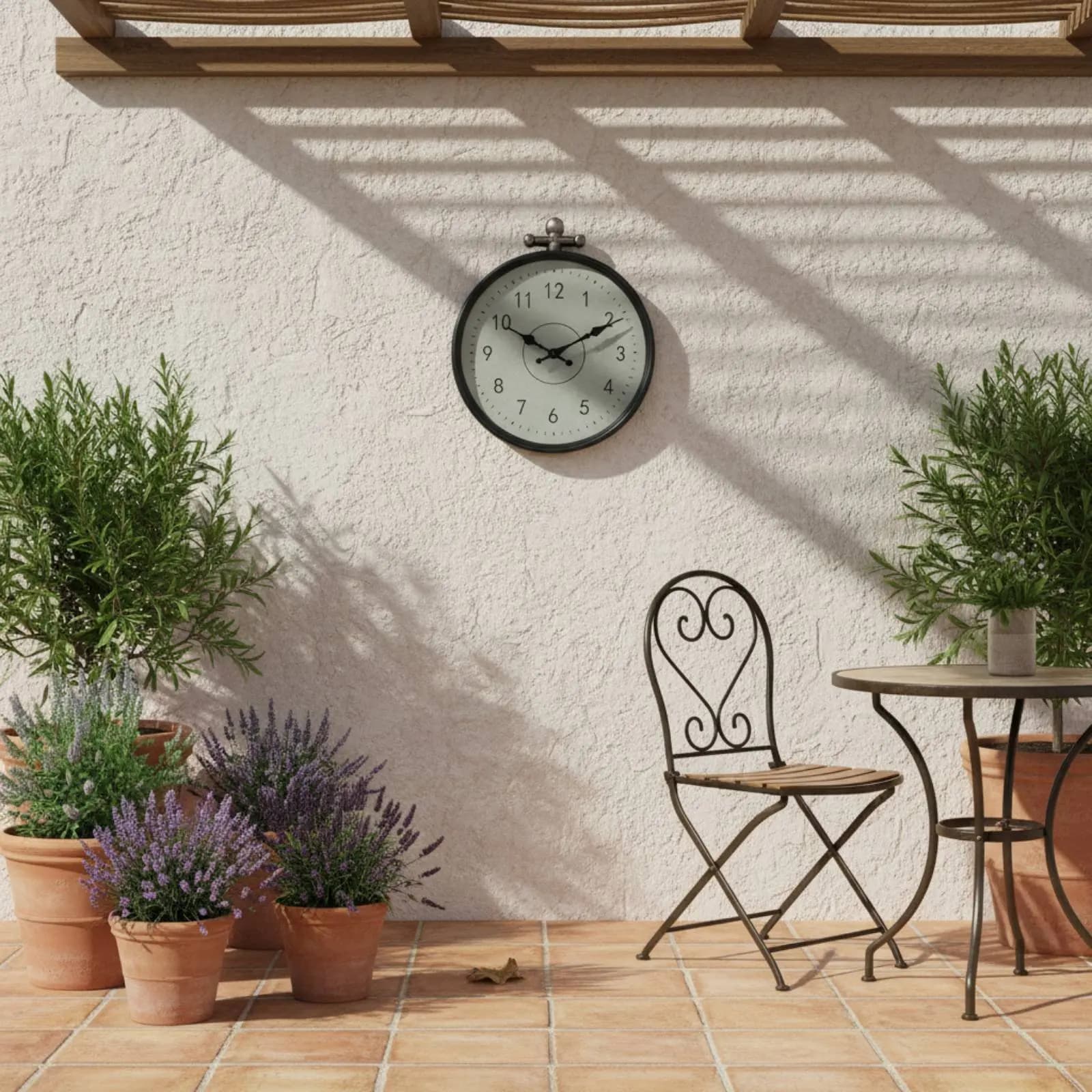 Orologio da parete impermeabile Orologio da esterno resistente all'acqua Decorazione per la casa Orologio IP44 facile da leggere per installazione sotto il tetto