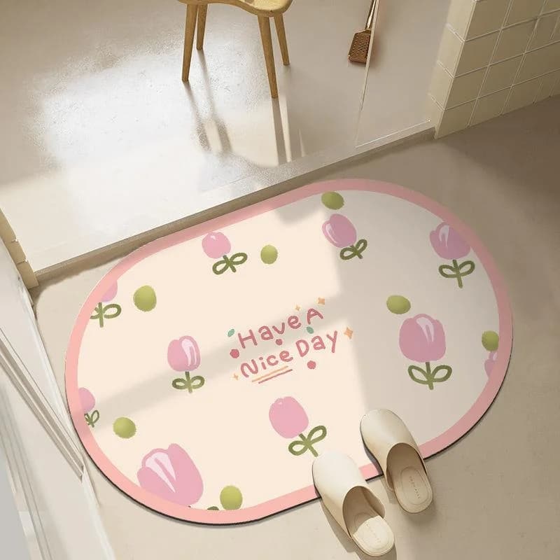 Tappetino da bagno assorbente Qui WC asciutto Ingresso bagno Tappetino antiscivolo Rivestimento del pavimento Tappetino per piedi Materiale in argilla silice Uso domestico