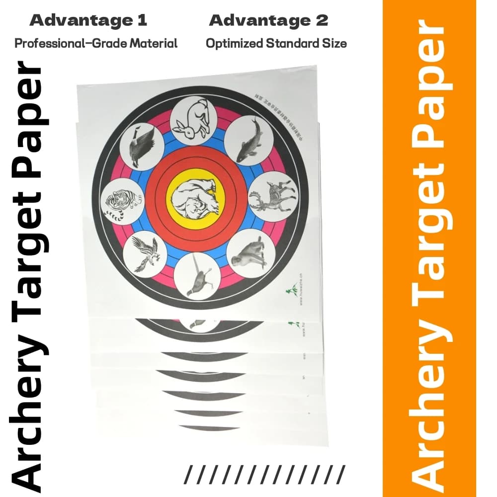 10 Pezzi di Carta Bersaglio 40*40cm con 9 Punti di Mira per Tiro con l'Arco, per Allenamento e Pratica con Arco Ricurvo e Compound
