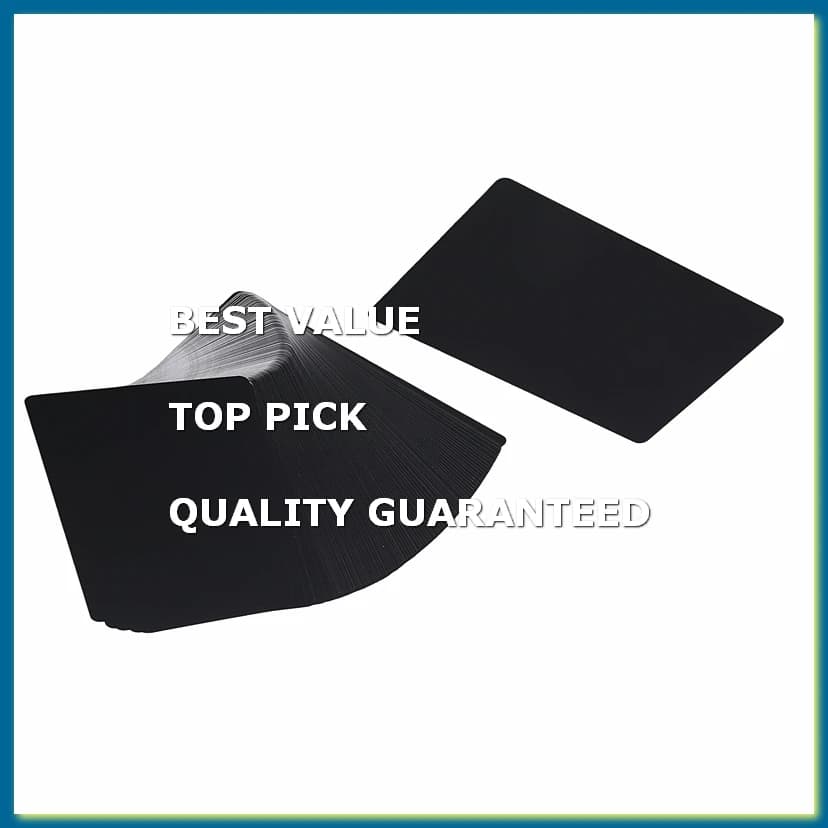 100 Pcs Metal Engraving Blanks Aluminum Sheet Laser Engraving Business Card Engraving DIY Gift Cards, Matte Black