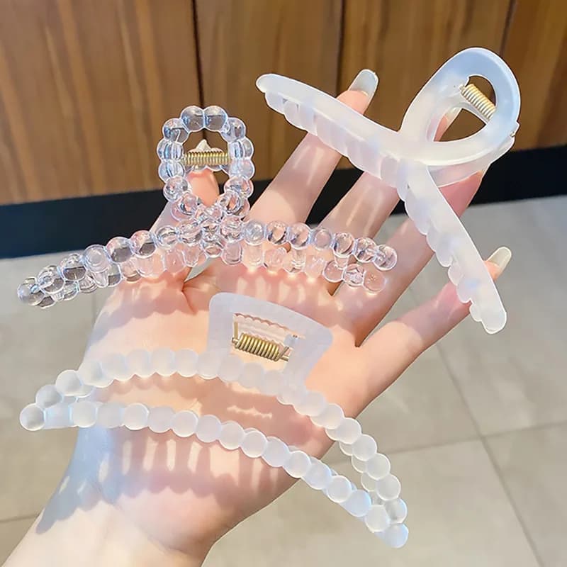 3 forcine per capelli grandi con artiglio trasparente da 4,5 pollici, adatte per donne e ragazze, adatte per capelli spessi e sottili, capelli fissi, viaggi e v