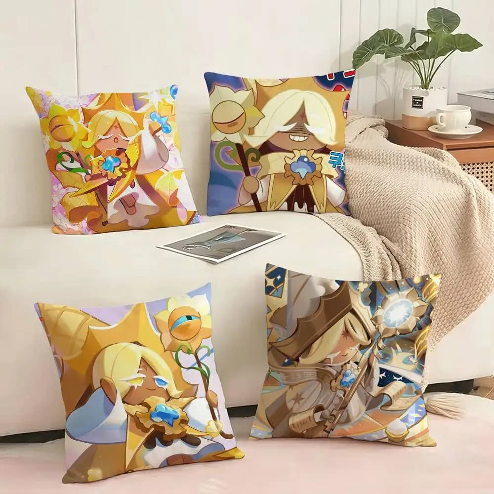 Pure Vanilla Cookie Kingdom Square Double-Sided printed Pillow Case Bedroom Bedside Pillow Sofa Cushion Cover Gift