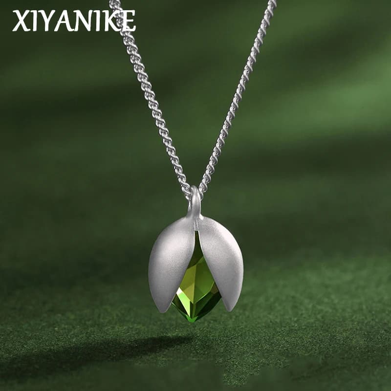 XIYANIKE Pistachio Pendant Necklaces For Women Lady Collarbone Chain Fashion New Jewelry Gift Party Beach Vacation Collier Femme