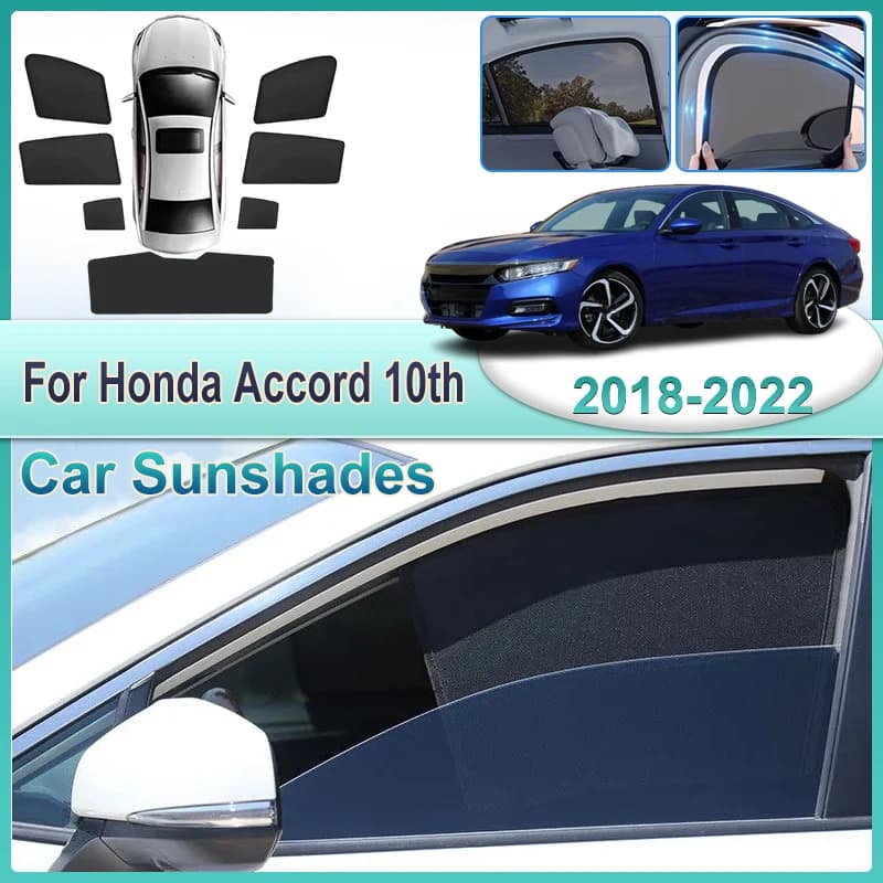 Car Window Sunshades For Honda Accord 10th Accessories 2018-2022 UV Protection Privacy Windshield Frame Curtain Auto Accessories