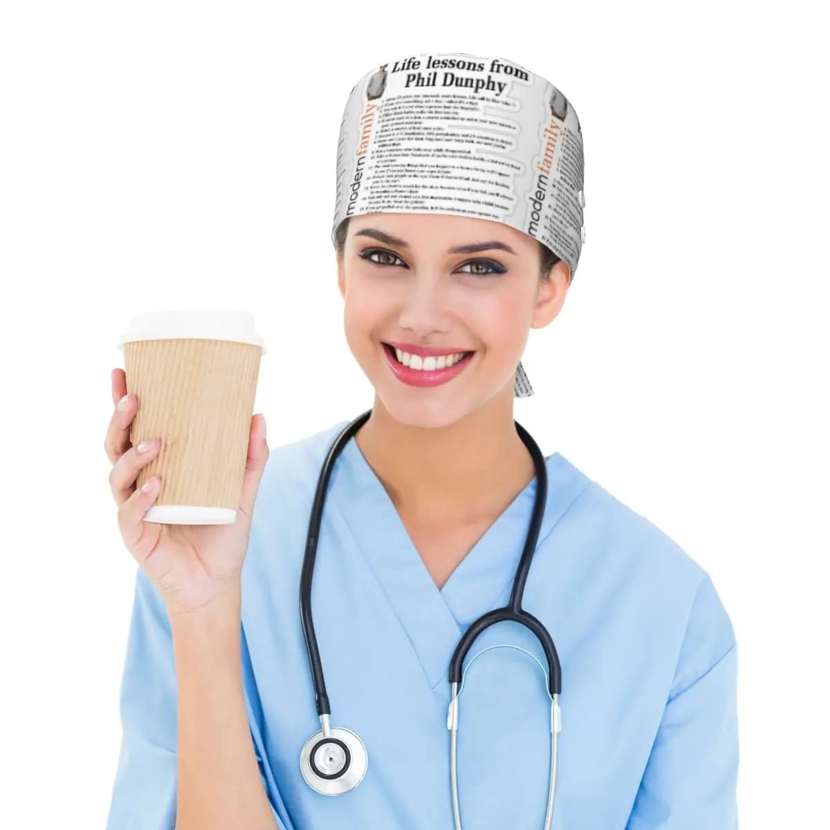 Life Lessons Phil Dunphy Scrub Hat Doctor Working Surgical Cap Unisex Adjustable Nursing Caps for Dentist