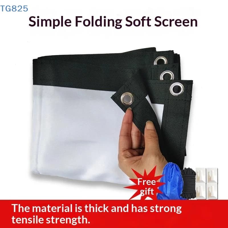 【AN】【SA】1Pcs Curtain Anti-Light 60/72/84/100/120 Inches Projection Screens For Home Outdoor Projector Portable Projector Screen