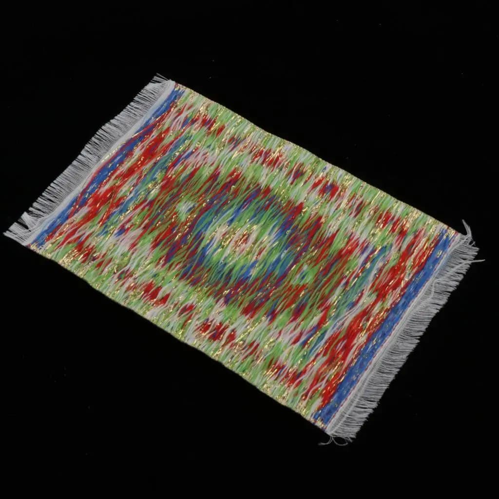 Miniature Woven Dollhouse Carpet Oriental Rug 1/12 Scale Floor Mat Accessory for Kitchen Bathroom