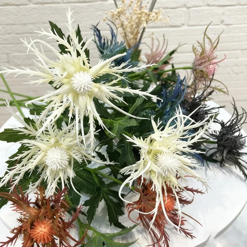 66cm high quality Artificial sea holly Fake Flower Wedding Decoration Simulation Flower Plant For Home Bouquet Party Decor Props
