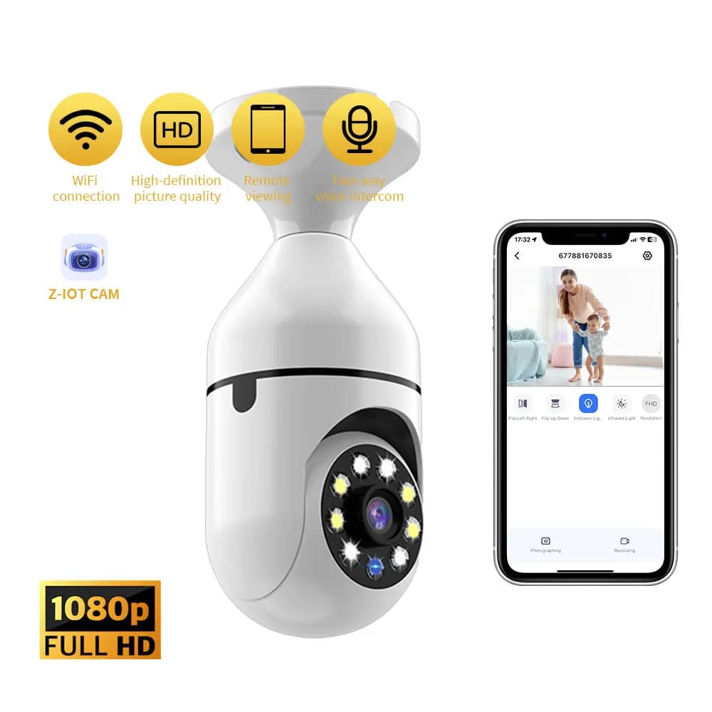 Telecamera di Sorveglianza con Visione Notturna a Colori, Monitor di Sicurezza con Tracciamento Automatico delle Persone, Zoom, Telecamera IP Mini WiFi per Interni