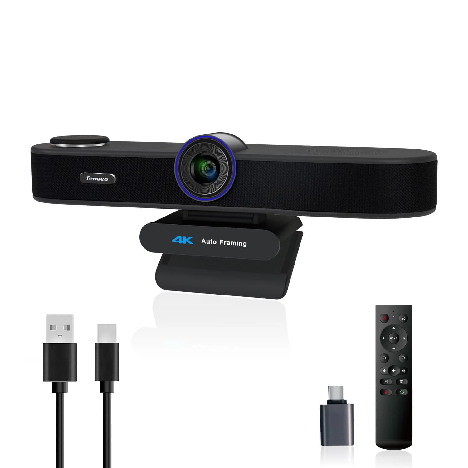 Huddleroom Meeting Simple Solution Connection Tenveo All in One 4k USB Type-C Webcam