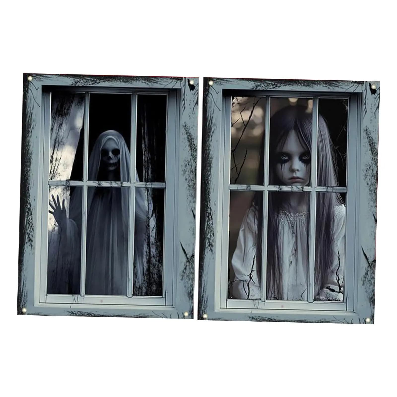 2x Decorazione per finestra di Halloween con corda per decorazioni per feste di Halloween