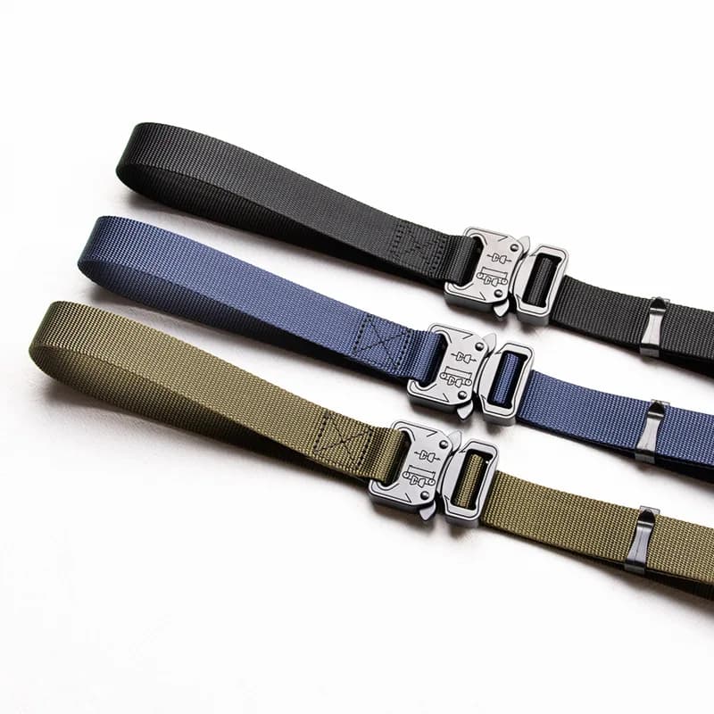 Tactical Canvas Thin Belt Unisex Y2k Girls Trendy Hip Hop Waistband Army Training Hunting Nylon Metal Automatic Buckle Belt New