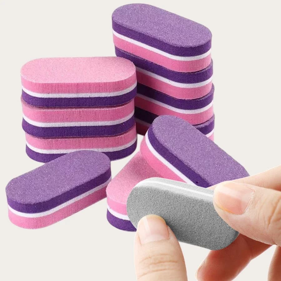 10/20 Pezzi Mini Lime Spugna per Unghie, Lima Doppia Colore per Lucidatura e Levigatura, Strumento per Pedicure e Manicure, Forniture per Salone di Bellezza per Gel Acrilico