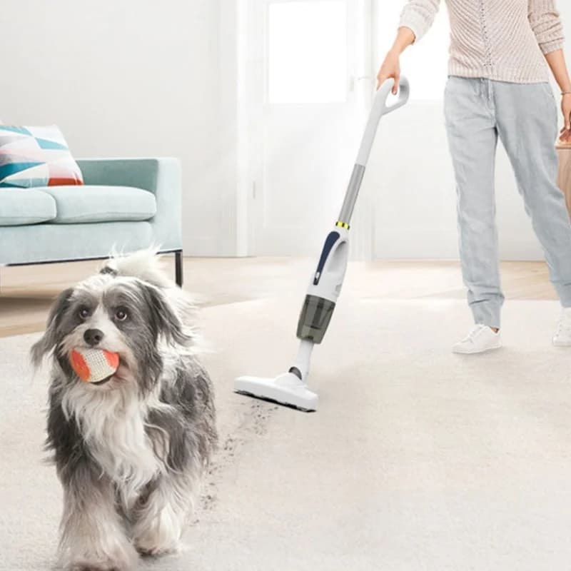 Aspirapolvere Portatile a Bastone Ricaricabile ad Alta Potenza con Luce per Tappeti, Peli di Animali Domestici, Casa e Auto