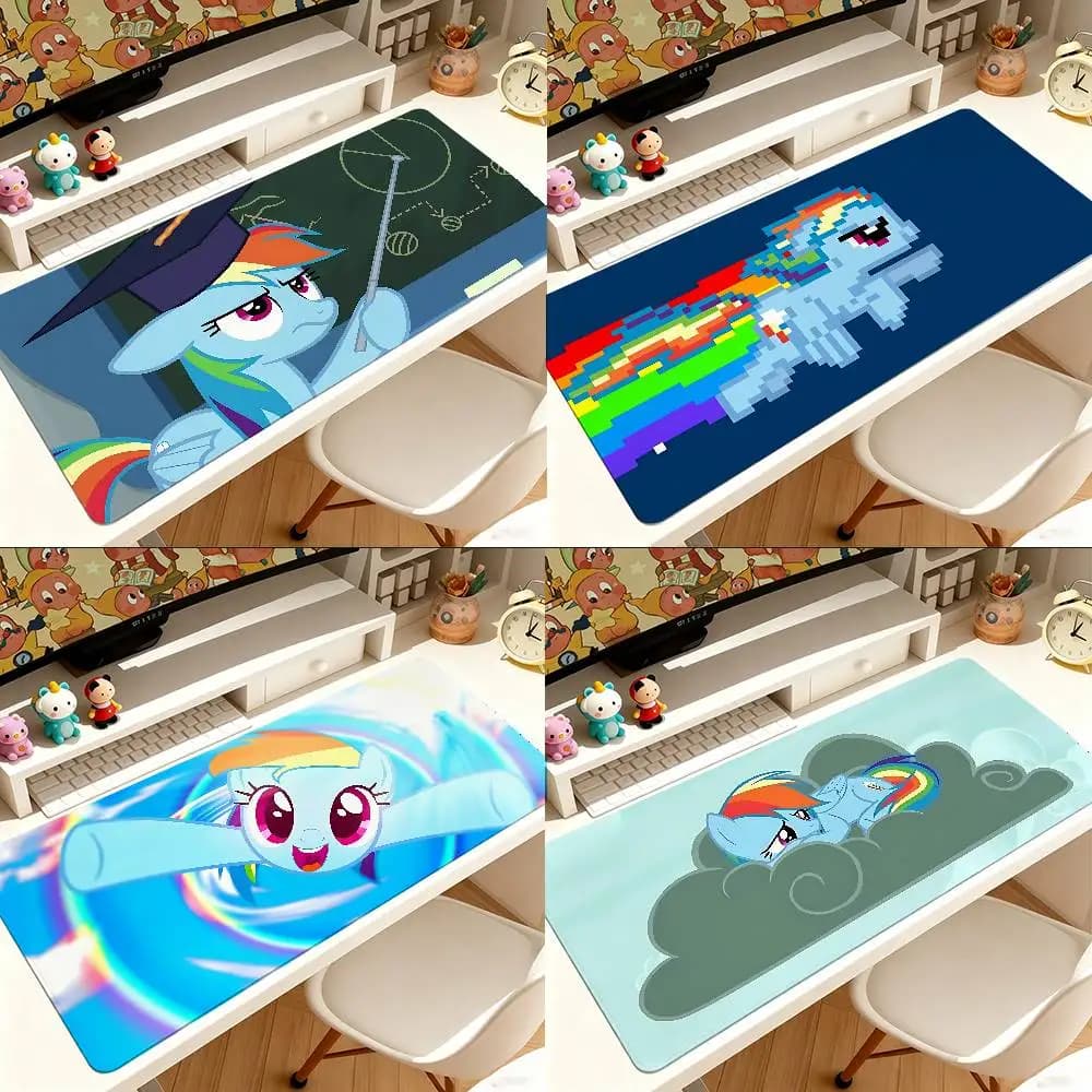R-Rainbows Dashs Mouse Pad Computer Mat Deskpad Laptop Keyboard Mat Office Large Landscape Mousepad