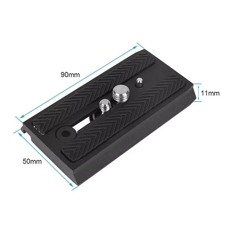 Piastra a sgancio rapido 501PL da 90 mm per treppiede per fotocamera Manfrotto Viti da 3/8 pollici e 1/4 pollici per piastra Benro S4 S6 S7, 1/4-20 e 3/8-16