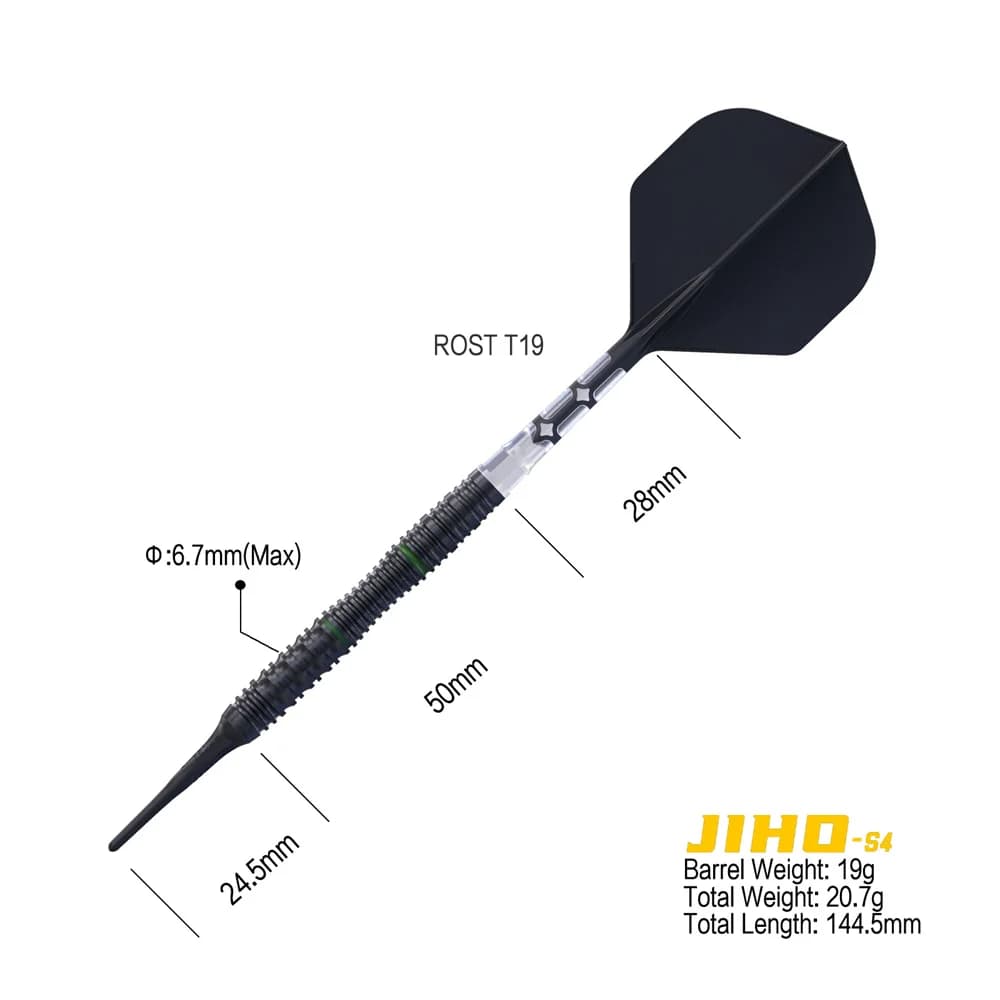 CUESOUL JIHO S4 Set di freccette con punta morbida al 90% al tungsteno da 19 g