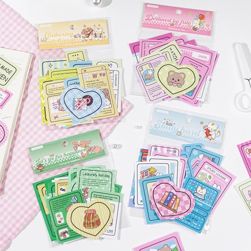 25pcs/lot Cute Cartoon Sticker Pack, Adorable Animal/Fruit Patterns, Ideal for Journal & Scrapbooking