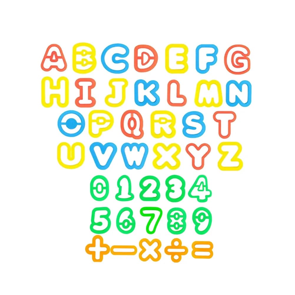Set di 41 Stampi per Numeri e Simboli per Bambini, Gioco Creativo Antistress per Casa e Scuola, Modellazione Fai-da-Te in Argilla Colorata