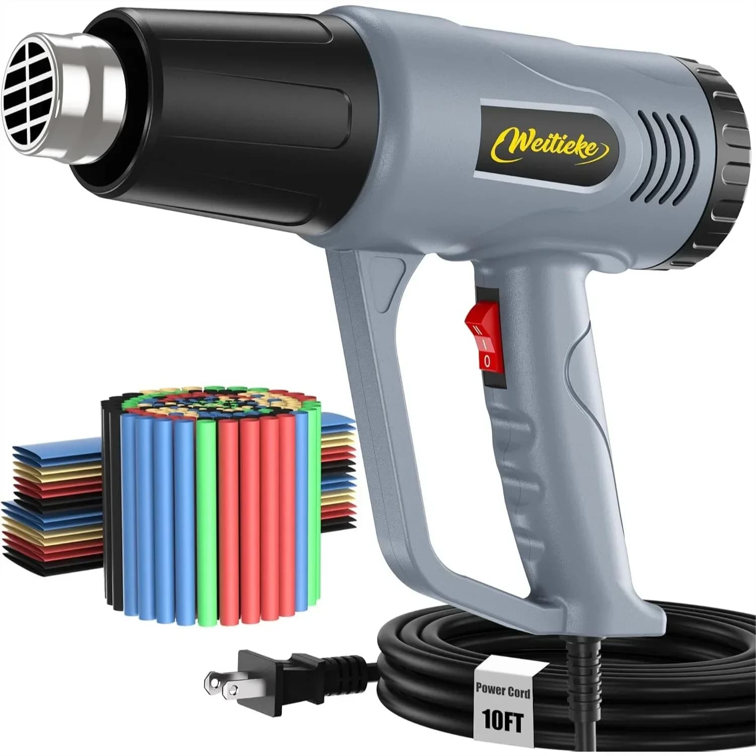 Pistola Termica con 2 Impostazioni di Temperatura 572 ℉ &1112 ℉ Pistola ad aria calda da 900W-1300W con protezione da sovraccarico e cavo da 3 metri per termoretraibili, imballaggi e lavori fai-da-te