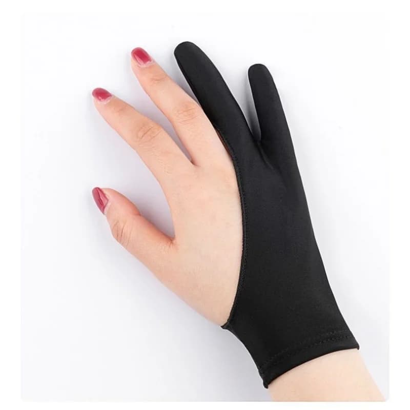 Guanti da Disegno a 2 Dita per Artisti, Guanto Anti-Sbavatura, Anti-Sudore e Resistente all'Olio, Guanto Anti-Sporco Anti-Touch per iPad Tablet D
