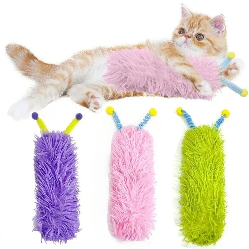 Soft Durable Cat Pillows, Plush Cat Toys, Pet Strip Pillow Chewing Bite Toys Cat Interactive Self-Play Toy