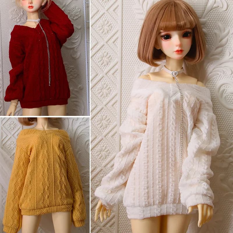 30/45/60cm Doll's Clothes DIY Kit for 1/3 1/4 1/6 Bjd Dolls - Girl Toy Dress-Up Accessories Sweater Set