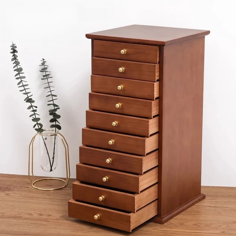 Solid Wood Jewelry Storage Box Large Jewellery Cabinet Luxury Rings Earrings Container Box for Women Accessories
