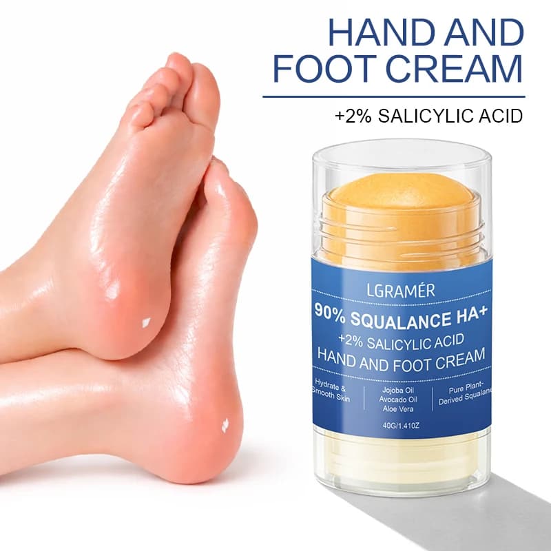90% Squalane & 2% Salicylic Acid Foot Cream Moisturizing Hand & Feet Cream for Dry Skin Strength, Improving Dryness & Roughness