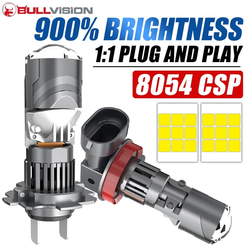 300W H11 9005 LED Headlight Mini Lens Projector H7 H4 H9 HB3 9006 HB4 H8 30000LM 1:1 Mini Wireless Plug&Play Fog Light Turbo
