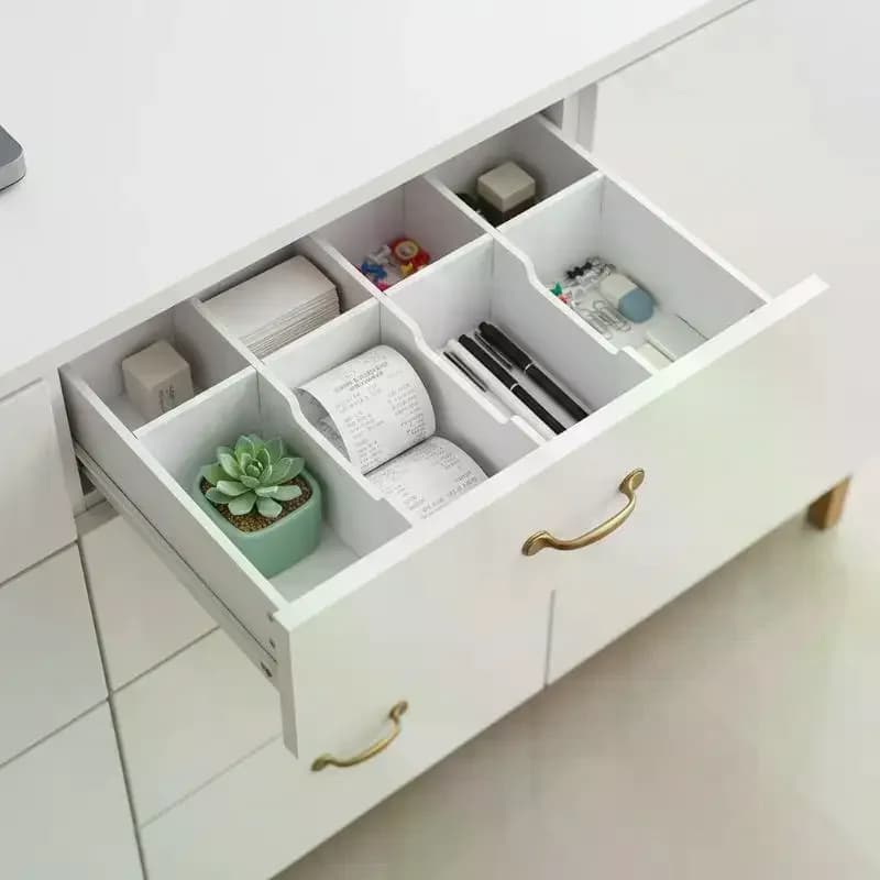 Organizzatore da Scrivania in PVC a 6/8 Scomparti, Cassetto Portamonete Durevole, Scatola Portaoggetti da Scrivania