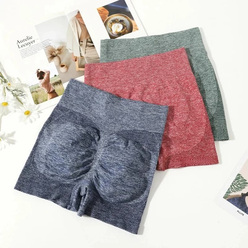 Pantaloncini da palestra corti da donna, abbigliamento da yoga ad alta elasticità, set di pantaloncini assorbenti, pantaloni push up, pantaloni da ciclismo, jogging, fitness, leggings