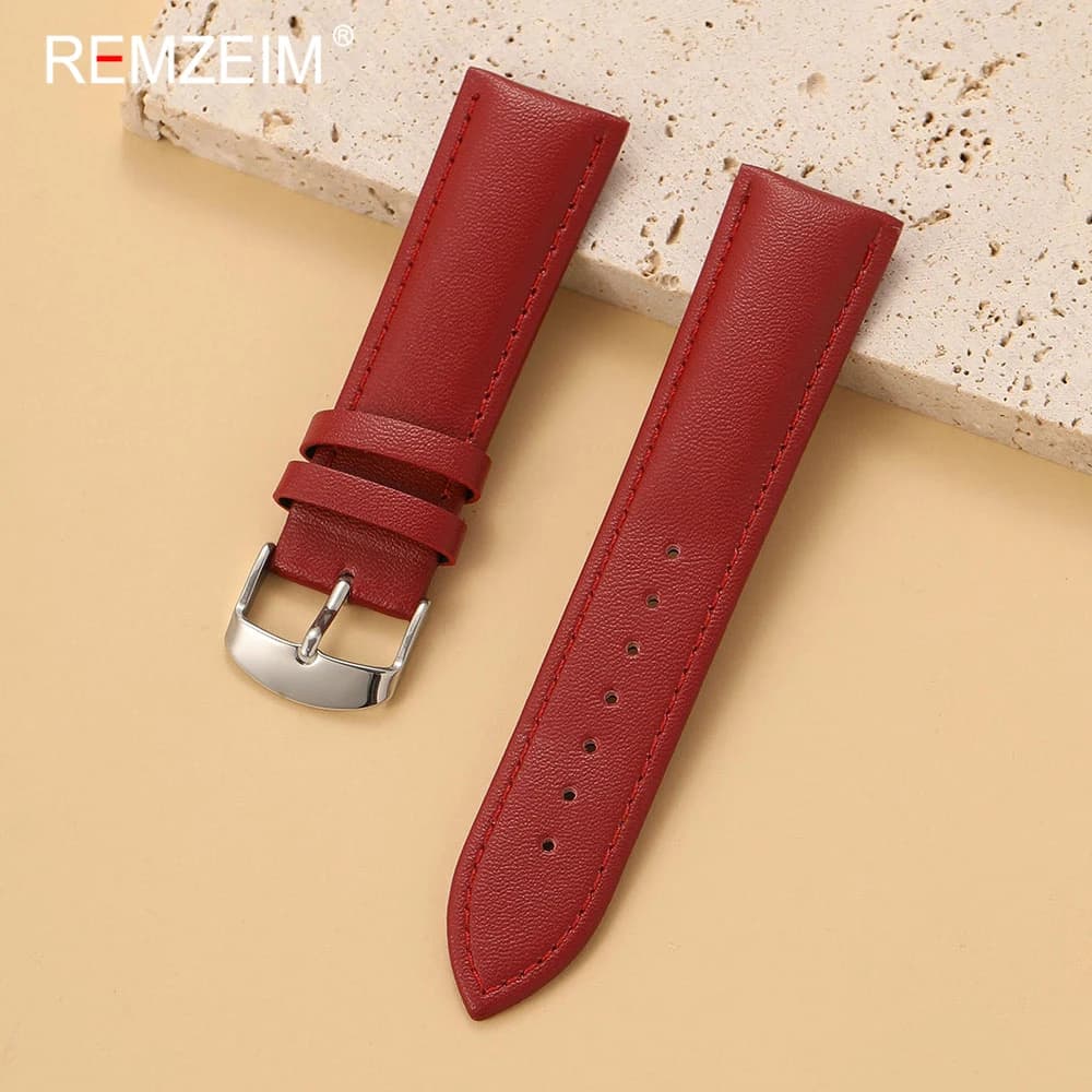 Comfortable Women Men Watch Band 14mm 16mm 18mm 20mm 22mm Universal Replacement PU Leather Strap For Wristwatch