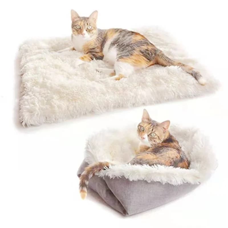 Piccolo letto per gatti pieghevole caldo peluche Morbido tappetino per animali domestici per tutte le stagioni Letto per cani Lavabile Cuscino accogliente per gatti e cani