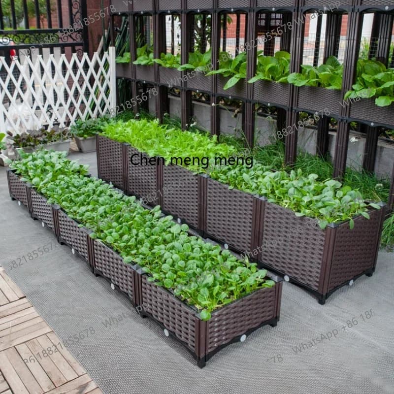 New Style Box for Planting Vegetables from Balcony Box for Planting Rectangular Trees Large Flower Jar Extra Large Plastic Garden Ss 7304