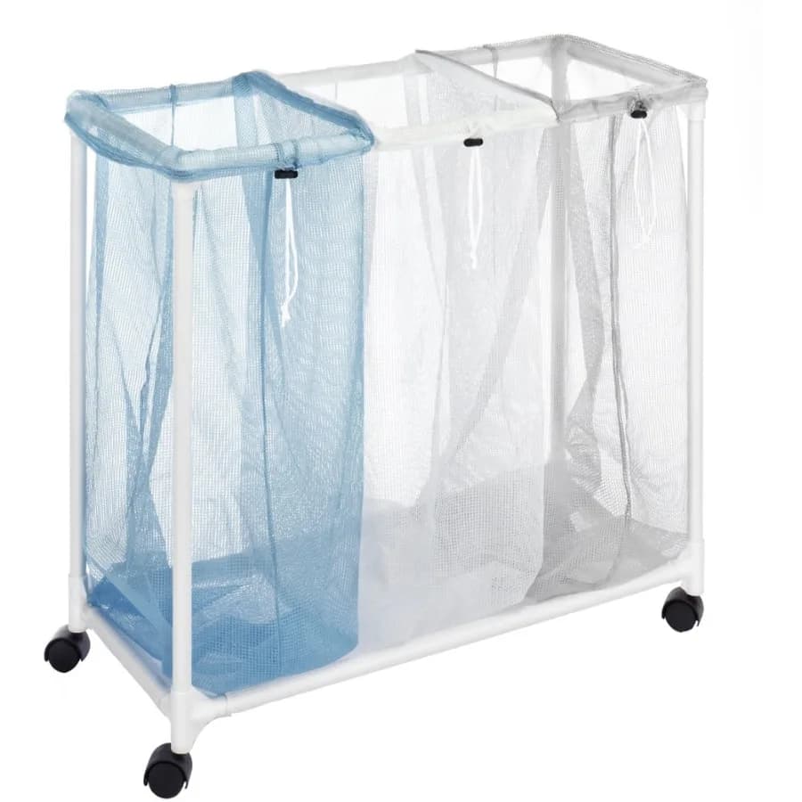 Triple Mesh Bag Laundry Sorter Clear and Blue Adult