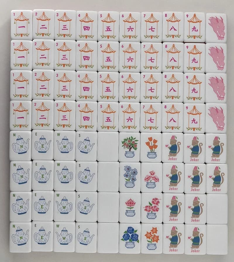 Set Mahjong Americano Premium con Polvere di Ibisco, 160 Tessere in Acrilico a 4 Strati, Gioco di Mahjong di Lusso Inciso al Laser per il Tempo Libero in Famiglia