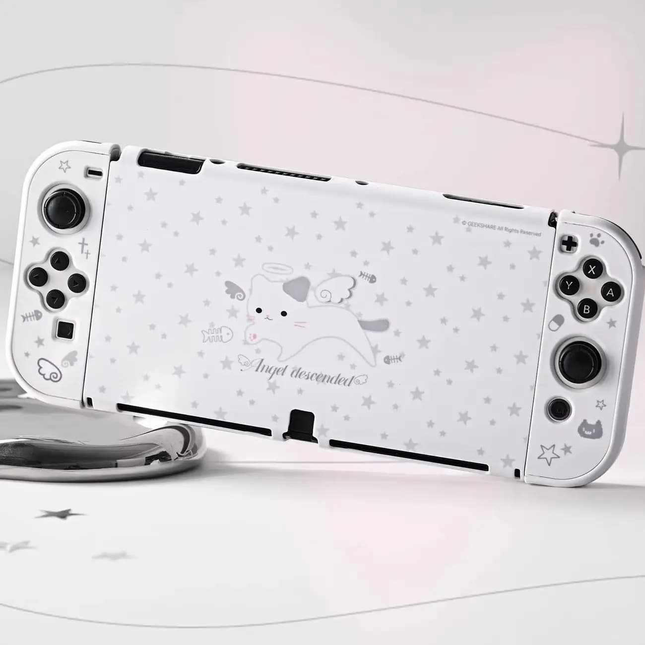 GeekShare Star Kitty Guscio protettivo compatibile con Switch 2, custodia agganciabile per cartoni animati Kawaii