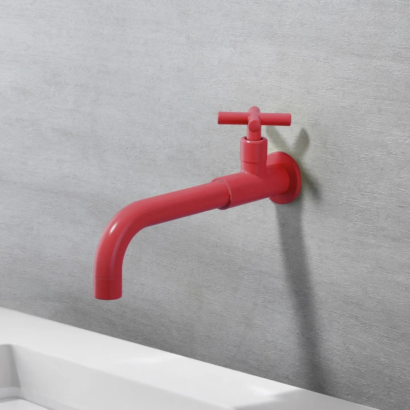 Rubinetto a parete per lavabo, monocomando, con getto singolo a freddo, in ottone, stile antico, per esterni