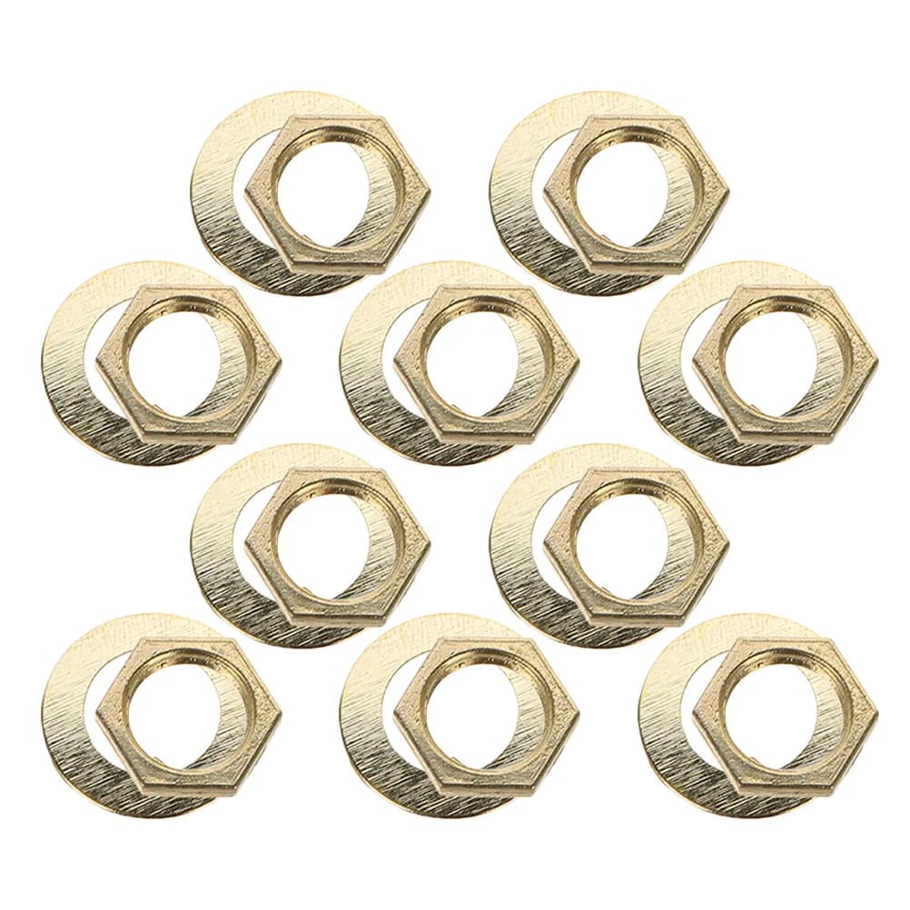 10 Sets Clock Fittings Nut Washer Quartz Mechanism Fixing Replacement DIY Wall Clock Repair Parts Kit Mechanism Fittings