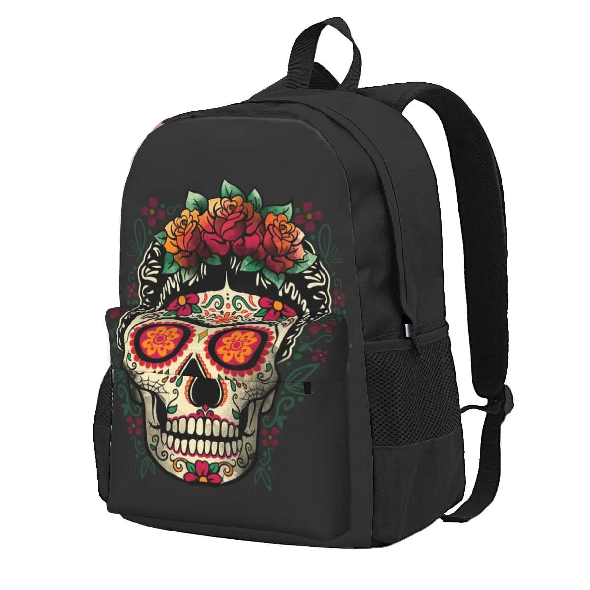 Zaino per studenti Frida Calavera, borsa da scuola, zaino da viaggio per escursioni, per uomo e donna, borsa a tracolla alla moda